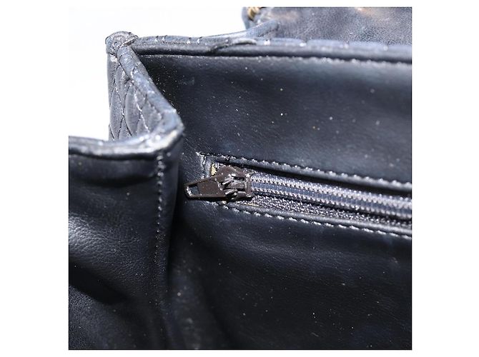 BALLY Schultertasche mit Kette aus Leder Schwarz Gold Auth 204454 Golden - Ansicht 23
