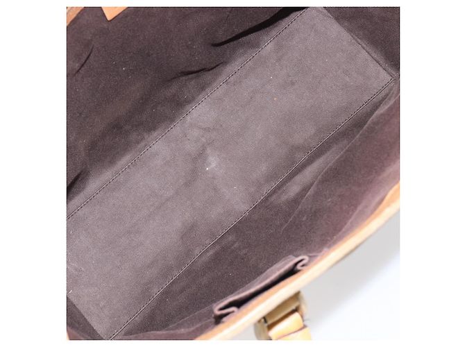 Borsa a mano GUCCI GG Canvas Suede Beige Gold 120897 Auth 203634 D'oro - vista 11