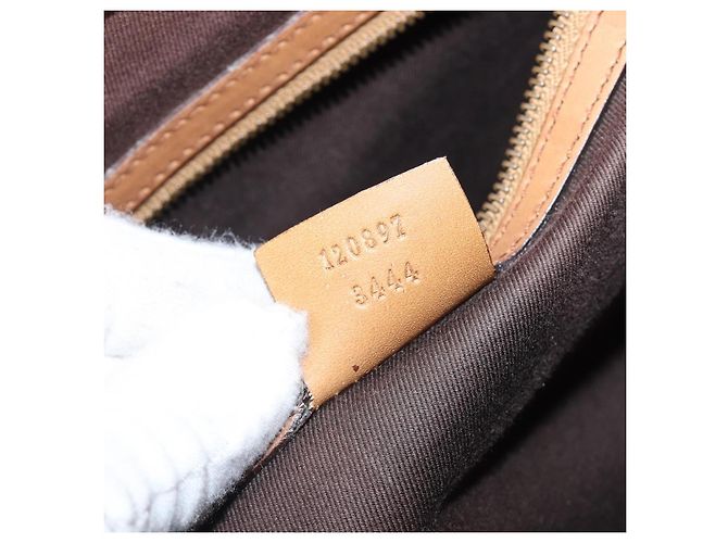 Borsa a mano GUCCI GG Canvas Suede Beige Gold 120897 Auth 203634 D'oro - vista 12