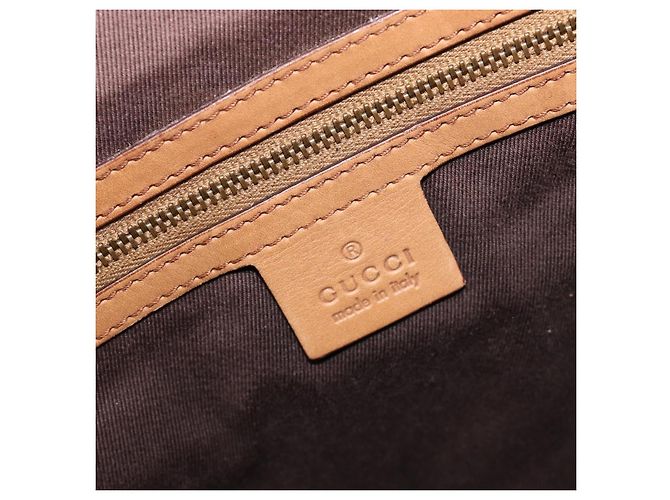 Borsa a mano GUCCI GG Canvas Suede Beige Gold 120897 Auth 203634 D'oro - vista 19