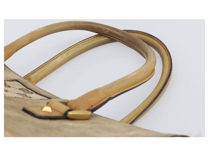 Borsa a mano GUCCI GG Canvas Suede Beige Gold 120897 Auth 203634 D'oro - vista 8