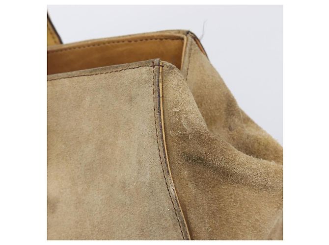Borsa a mano GUCCI GG Canvas Suede Beige Gold 120897 Auth 203634 D'oro - vista 9