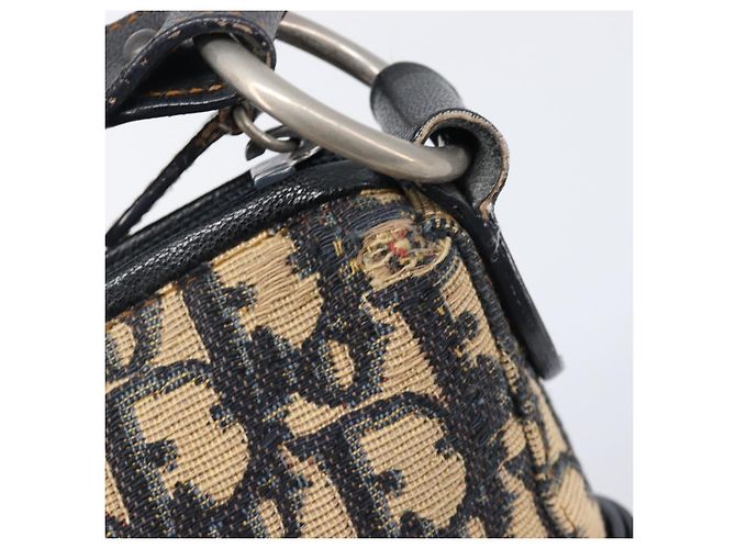Christian Dior Trotter Canvas Schultertasche Navy Silver Auth 204603V Silber Marineblau - Ansicht 10