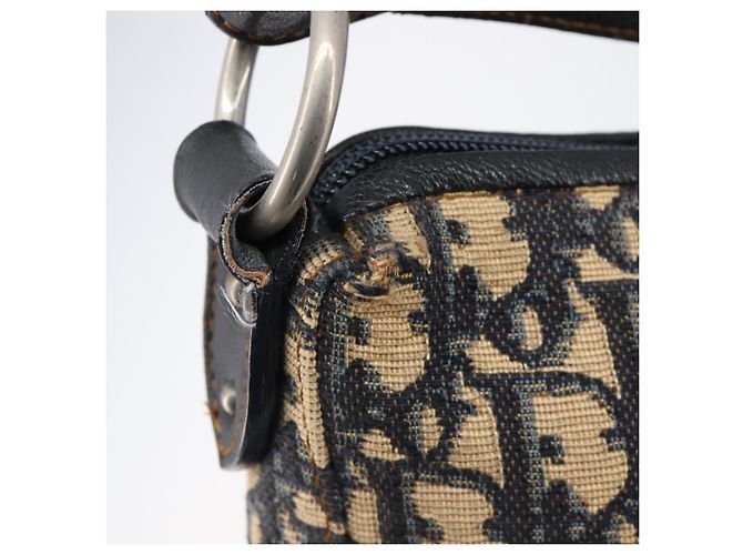 Christian Dior Trotter Canvas Schultertasche Navy Silver Auth 204603V Silber Marineblau - Ansicht 20