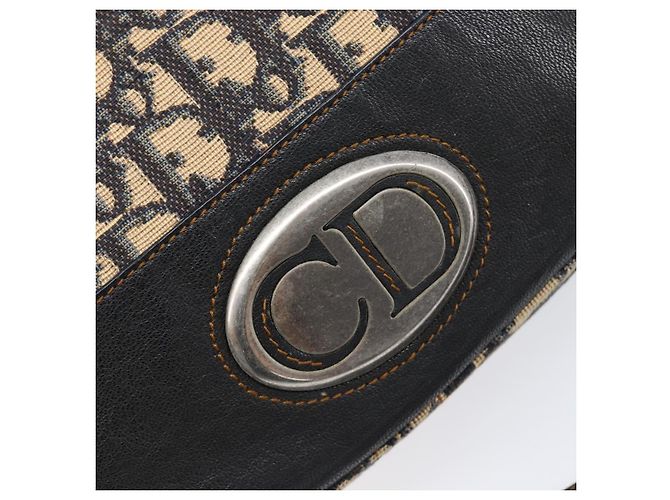 Christian Dior Trotter Canvas Schultertasche Navy Silver Auth 204603V Silber Marineblau - Ansicht 21