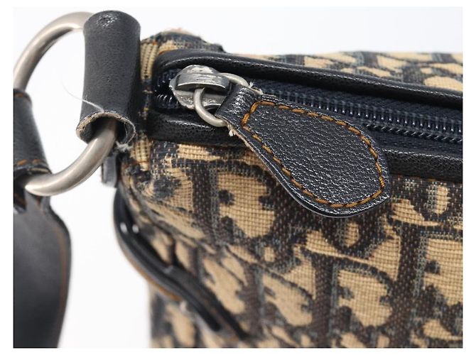Christian Dior Trotter Canvas Schultertasche Navy Silver Auth 204603V Silber Marineblau - Ansicht 22