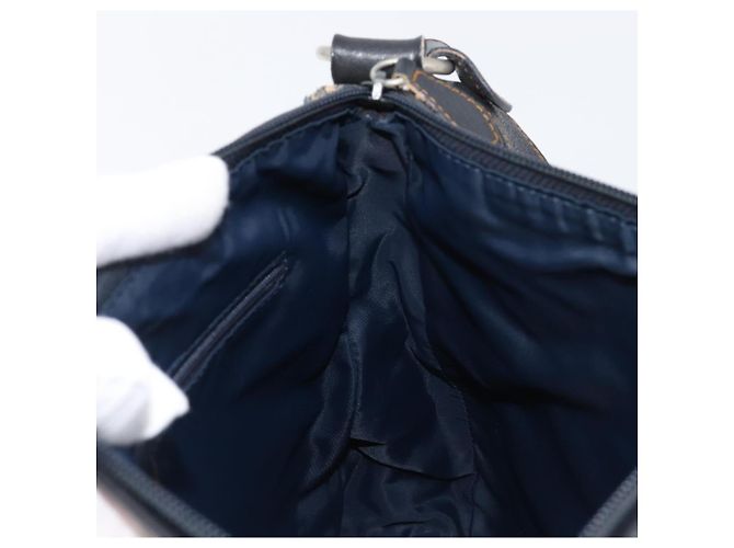 Christian Dior Trotter Canvas Schultertasche Navy Silver Auth 204603V Silber Marineblau - Ansicht 24