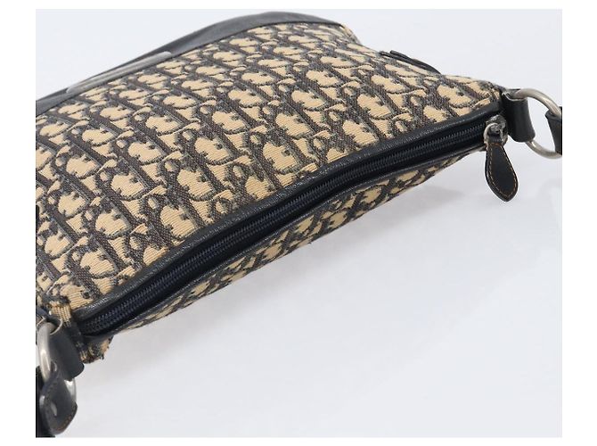 Christian Dior Trotter Canvas Schultertasche Navy Silver Auth 204603V Silber Marineblau - Ansicht 6