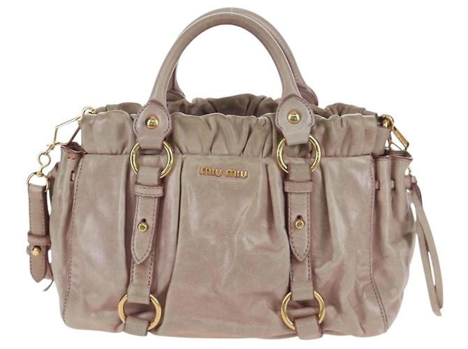 Borsa a mano Miu Miu in pelle 2way Rosa Tono Oro Auth 167584A - vista 13