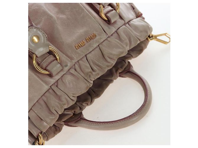 Borsa a mano Miu Miu in pelle 2way Rosa Tono Oro Auth 167584A - vista 14