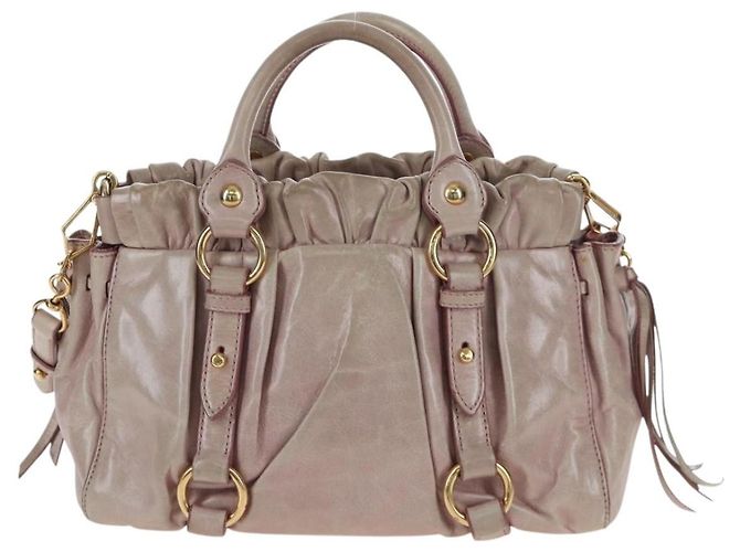 Borsa a mano Miu Miu in pelle 2way Rosa Tono Oro Auth 167584A - vista 2