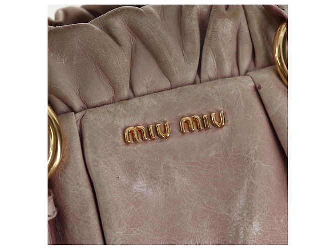 Borsa a mano Miu Miu in pelle 2way Rosa Tono Oro Auth 167584A - vista 22