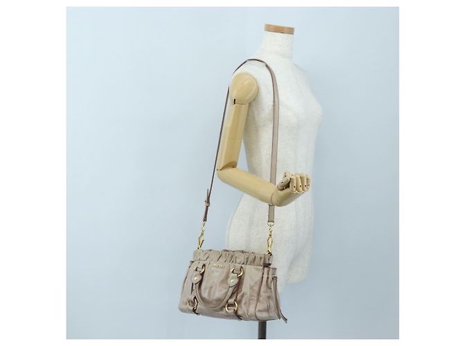 Borsa a mano Miu Miu in pelle 2way Rosa Tono Oro Auth 167584A - vista 29