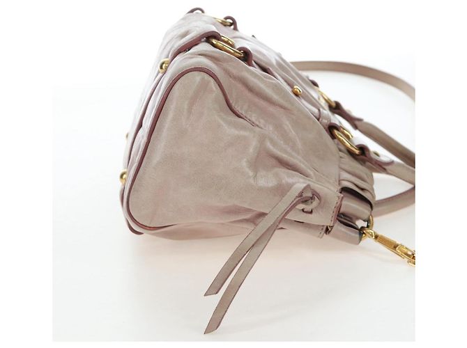 Borsa a mano Miu Miu in pelle 2way Rosa Tono Oro Auth 167584A - vista 5