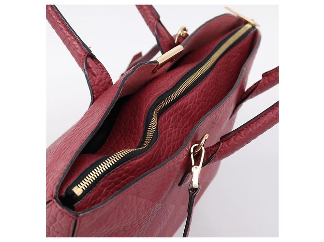 Borsa a mano BURBERRY in pelle 2way rossa e oro autentica 203678 Rosso D'oro - vista 6