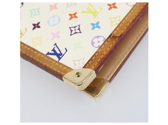 LOUIS VUITTON Monogram Multicolor Agenda GM Cover White R20894 LV Auth 204341V Bianco - vista 17