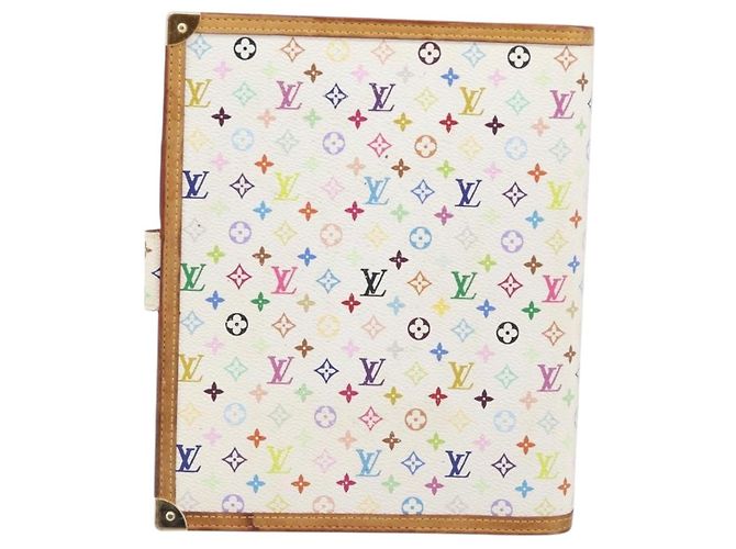 LOUIS VUITTON Monogram Multicolor Agenda GM Cover White R20894 LV Auth 204341V Bianco - vista 2