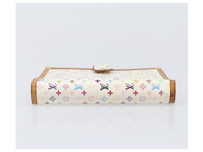 LOUIS VUITTON Monogram Multicolor Agenda GM Cover White R20894 LV Auth 204341V Bianco - vista 4