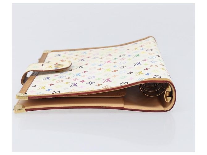 LOUIS VUITTON Monogram Multicolor Agenda GM Cover White R20894 LV Auth 204341V Bianco - vista 5