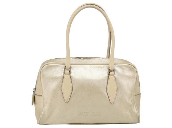 Miu Miu Handtasche aus Leder Gold authentisch 204426 Golden - Ansicht 13