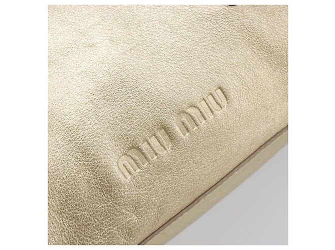 Miu Miu Handtasche aus Leder Gold authentisch 204426 Golden - Ansicht 21