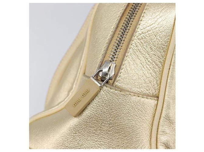 Miu Miu Handtasche aus Leder Gold authentisch 204426 Golden - Ansicht 22