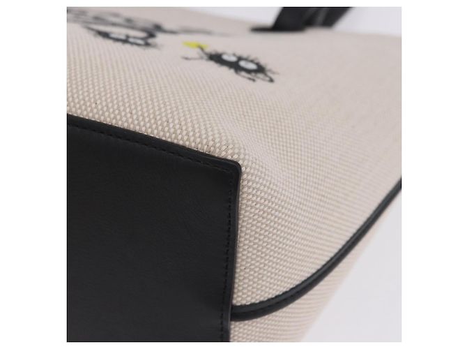 LOEWE x Ghibli Spirited Away Soot Sprites Anagram Tote Small Auth 167586SM Nero Beige - vista 19