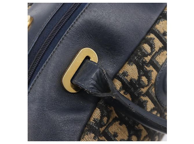 Borsa a mano Christian Dior Trotter Canvas Navy Gold Tone Auth BA15542 Blu navy - vista 10