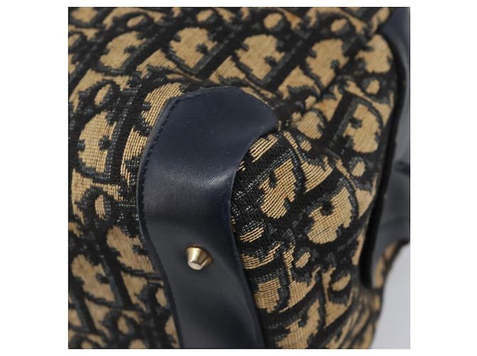 Borsa a mano Christian Dior Trotter Canvas Navy Gold Tone Auth BA15542 Blu navy - vista 15
