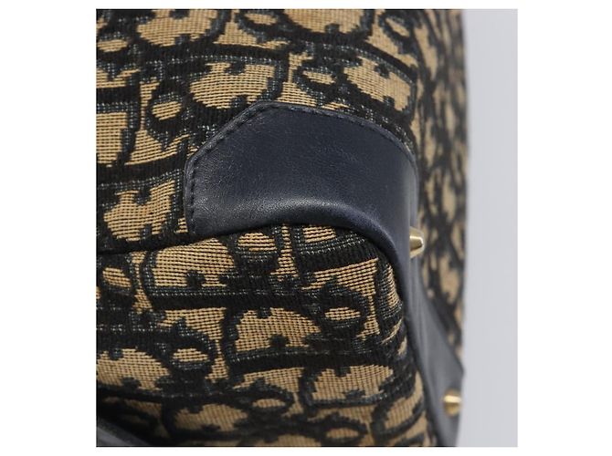 Borsa a mano Christian Dior Trotter Canvas Navy Gold Tone Auth BA15542 Blu navy - vista 16