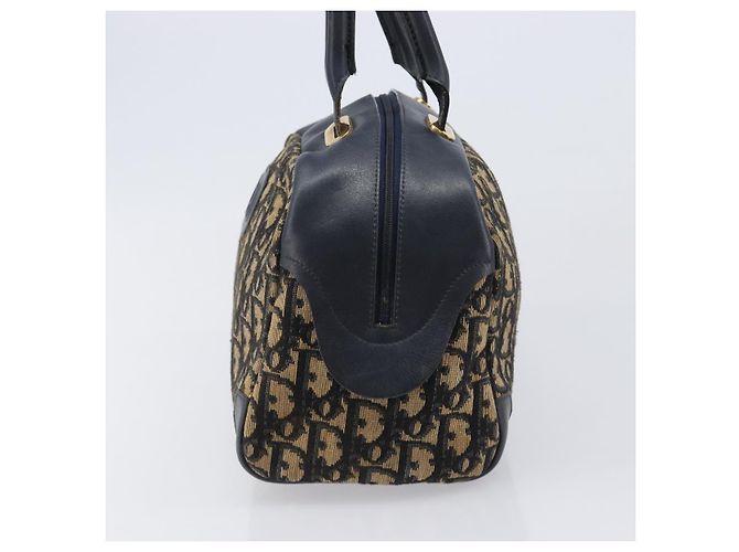 Borsa a mano Christian Dior Trotter Canvas Navy Gold Tone Auth BA15542 Blu navy - vista 3