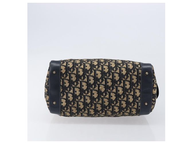 Borsa a mano Christian Dior Trotter Canvas Navy Gold Tone Auth BA15542 Blu navy - vista 5