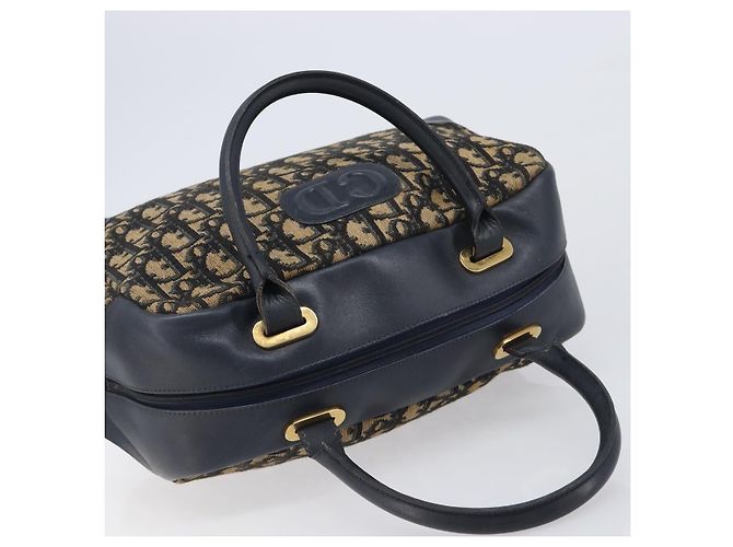 Borsa a mano Christian Dior Trotter Canvas Navy Gold Tone Auth BA15542 Blu navy - vista 6