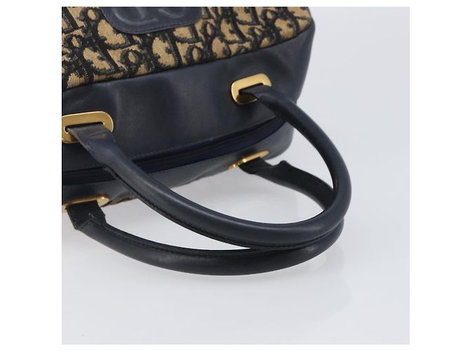 Borsa a mano Christian Dior Trotter Canvas Navy Gold Tone Auth BA15542 Blu navy - vista 7