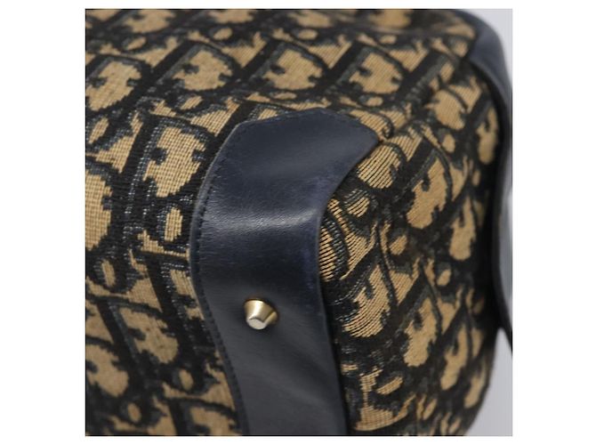 Borsa a mano Christian Dior Trotter Canvas Navy Gold Tone Auth BA15542 Blu navy - vista 9