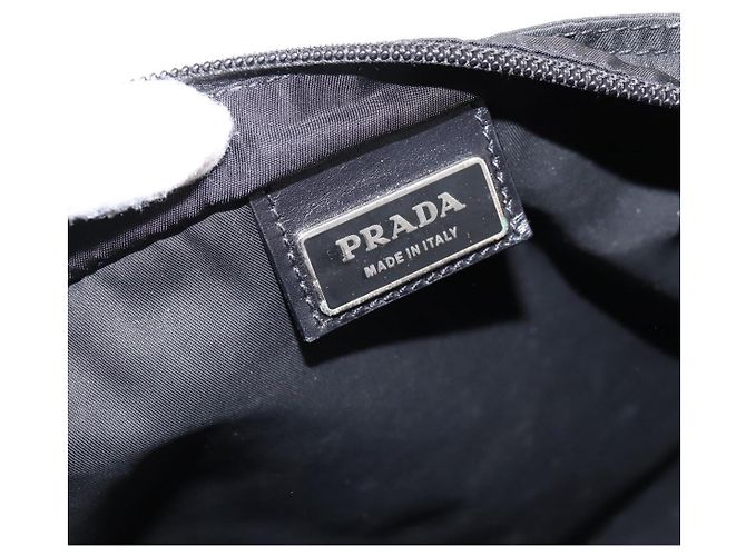 Borsa a tracolla PRADA Nylon Nero Argento Auth 205175A - vista 19