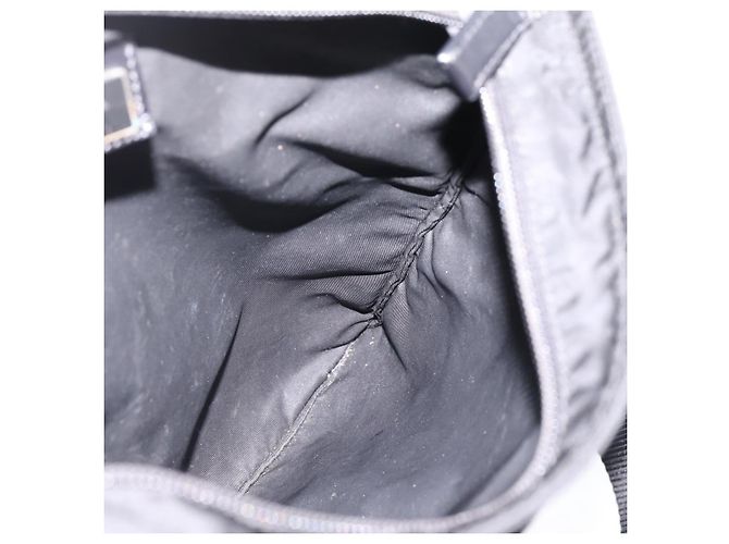 Borsa a tracolla PRADA Nylon Nero Argento Auth 205175A - vista 20