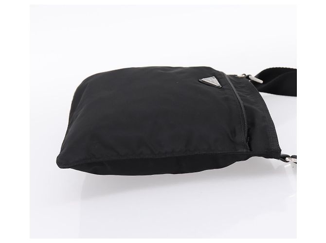 Borsa a tracolla PRADA Nylon Nero Argento Auth 205175A - vista 4