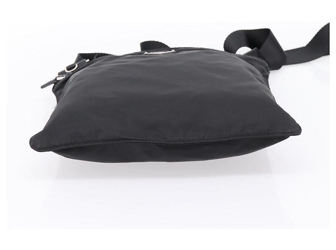 Borsa a tracolla PRADA Nylon Nero Argento Auth 205175A - vista 5