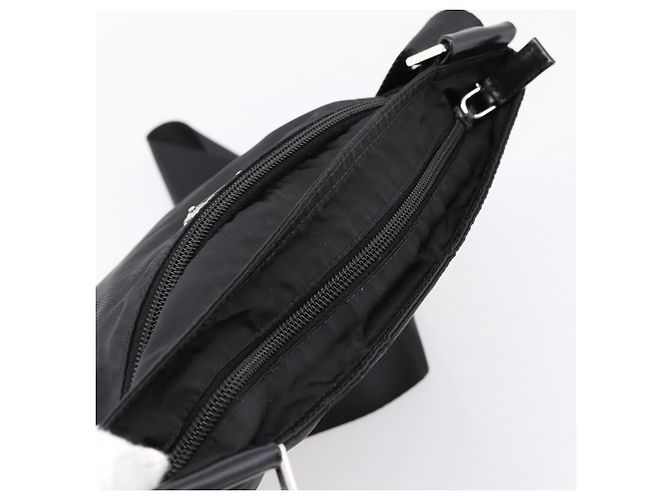 Borsa a tracolla PRADA Nylon Nero Argento Auth 205175A - vista 6