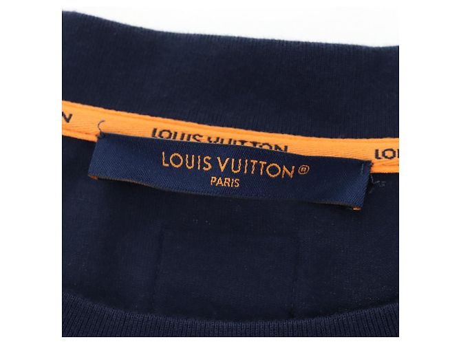 Camiseta LOUIS VUITTON x NIGO Pharrell Williams Navy HTY78WY75 Auth 167608SM Azul marino - vista 14