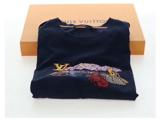 Camiseta LOUIS VUITTON x NIGO Pharrell Williams Navy HTY78WY75 Auth 167608SM Azul marino - vista 21