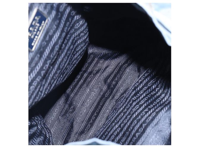 Mochila PRADA Nylon Azul Claro Plata Auth 203438 - vista 10