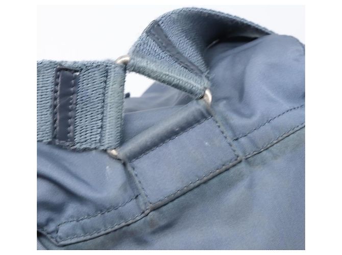 Mochila PRADA Nylon Azul Claro Plata Auth 203438 - vista 17