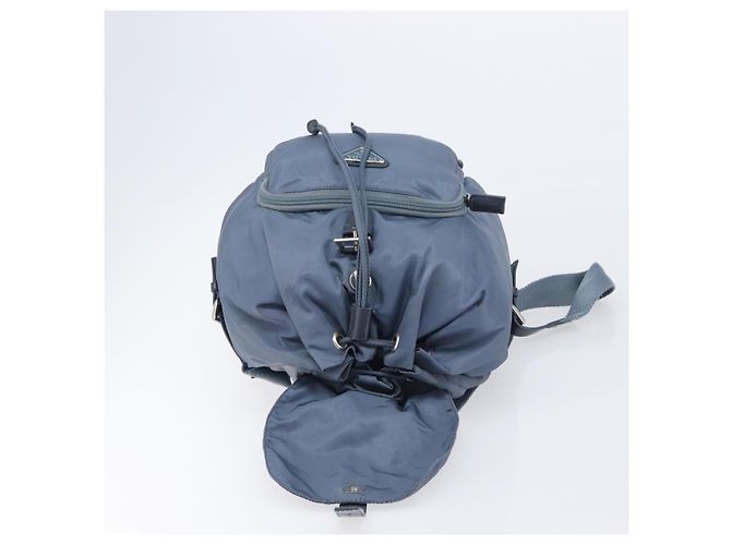 Mochila PRADA Nylon Azul Claro Plata Auth 203438 - vista 20