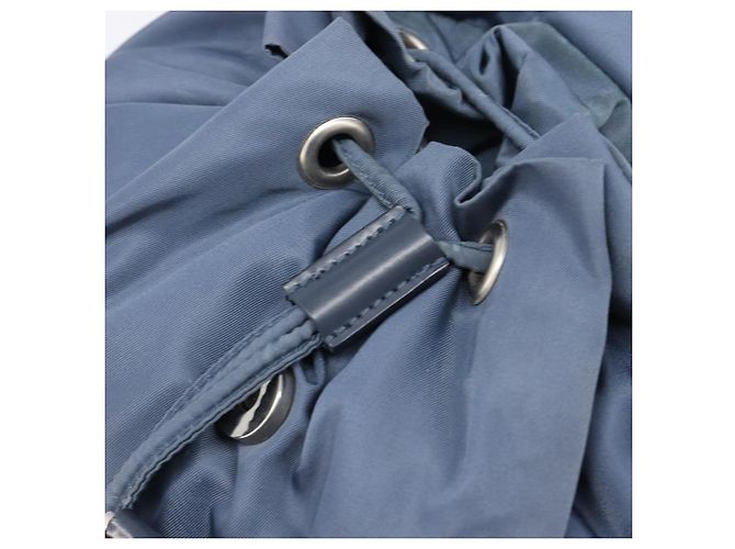 Mochila PRADA Nylon Azul Claro Plata Auth 203438 - vista 21