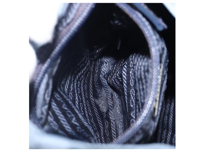 Mochila PRADA Nylon Azul Claro Plata Auth 203438 - vista 26