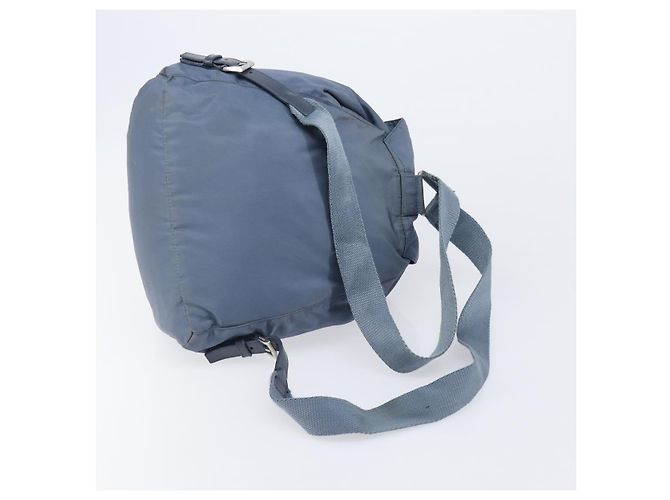 Mochila PRADA Nylon Azul Claro Plata Auth 203438 - vista 7