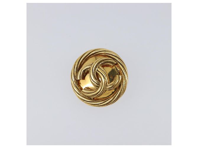 Boucles d'oreilles CHANEL Métal Doré CC Auth 204668 - vue 2