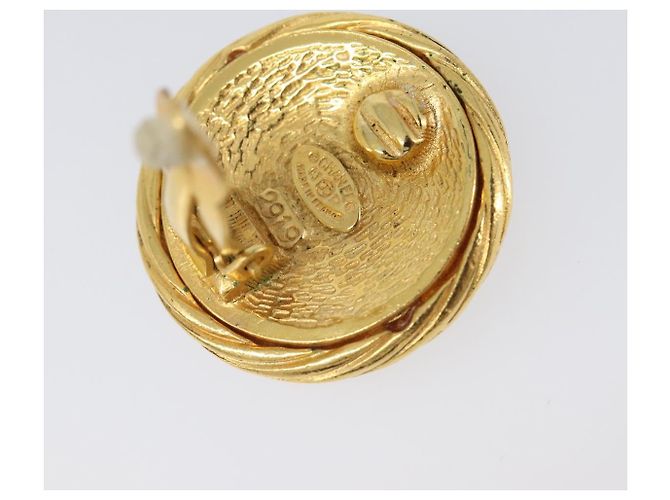 Boucles d'oreilles CHANEL Métal Doré CC Auth 204668 - vue 5
